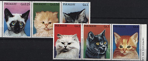 Парагвай, 1984, Кошки, 6 марок